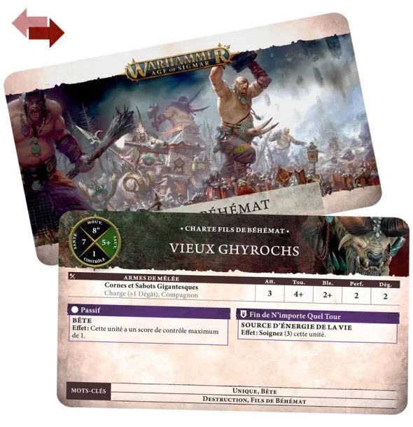 Age of Sigmar : Cartes de Charte - Sons of Behemat