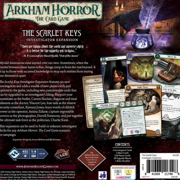 Arkham Horror The Card Game : Scarlet Keys Investigators Expansion