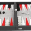 Backgammon Premium 55 cm - Extérieur Noir Et Intérieur Rouge/Blanc