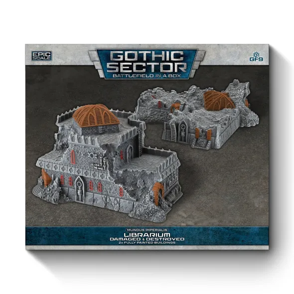 Battlefield in a Box: Mundus Imperialis - Librarium (Damaged and Destroyed)