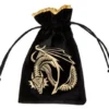 Bourse Velours - Dragon : Noir et Or