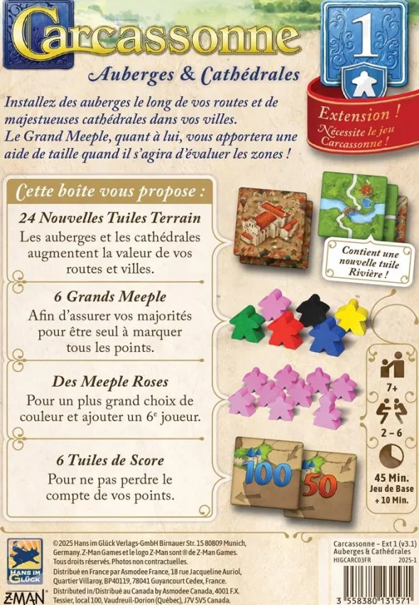 Carcassonne : Extension 1 - Auberges et Cathédrales