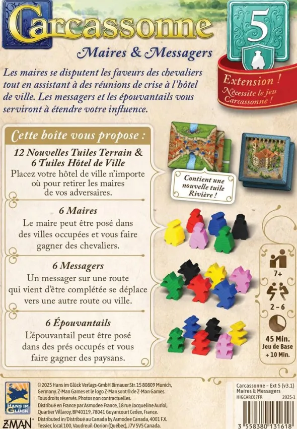 Carcassonne : Extension 5 - Maires & Messagers