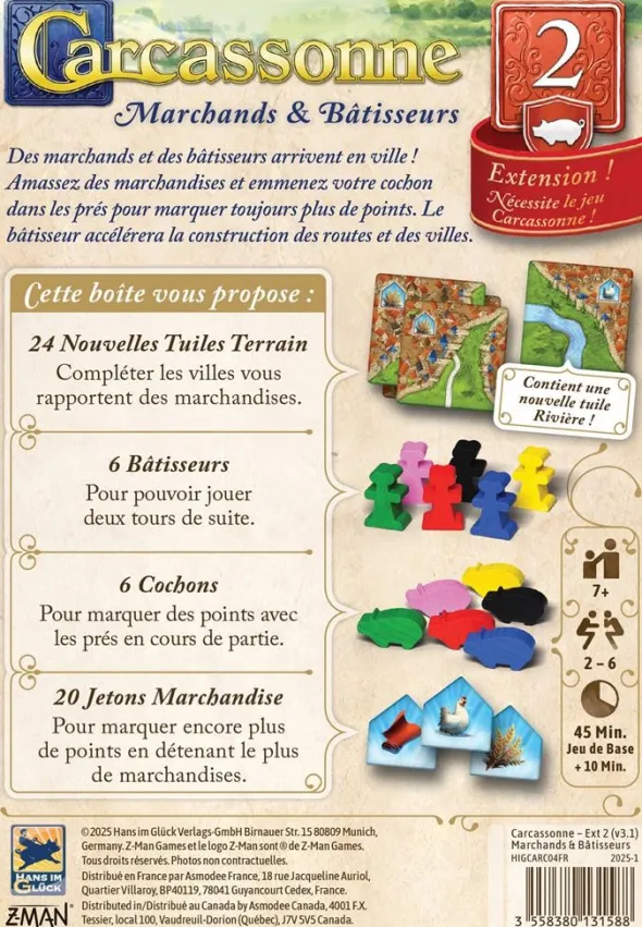Carcassonne : Extension 2 - Marchands et Bâtisseurs