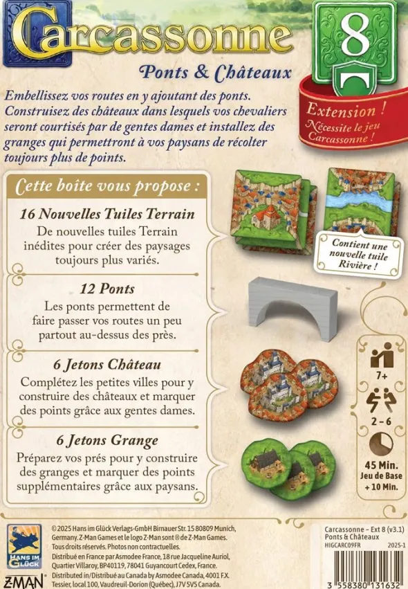 Carcassonne : Extension 8 - Ponts & Châteaux