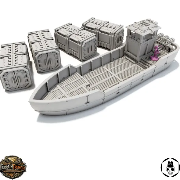 Cargo Ship with Containers - Wargame Vehicle