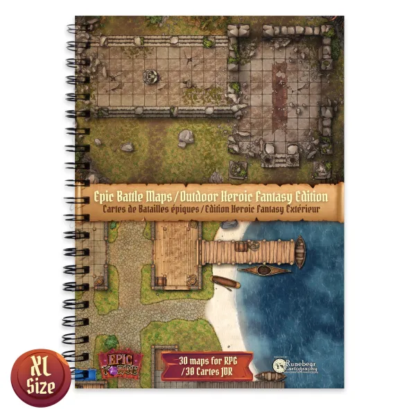 Cartes de Batailles Epiques - Heroic Fantasy Extérieurs - Taille XL - Occasion