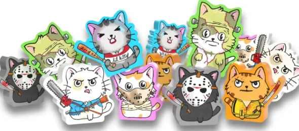 Cats vs Cucumbers: Killer Kitten Meeple Set