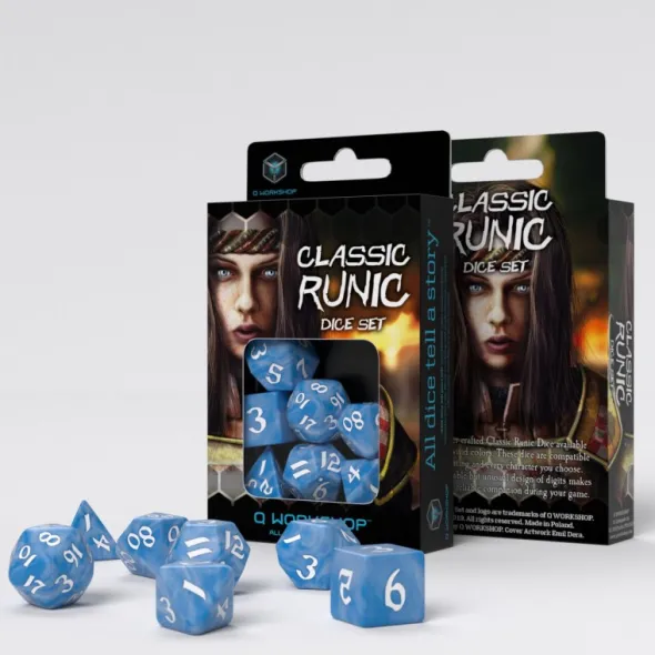 Classic Runic Glacier & white Dice Set (7)