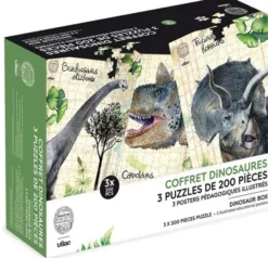 Coffret de 3 puzzles Dinosaures