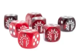 Conquest - First Blood Logo on Dark Red/Black Marbled Dice (x24)