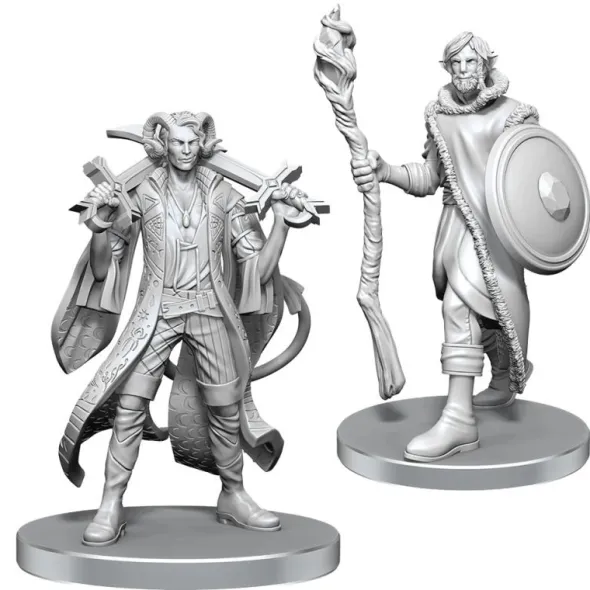 Critical Role Unpainted Miniatures: Mollymauk Tealeaf & Caduceus Clay