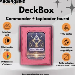 DeckBox Commander 100+ avec Toploader - Rose et Gris