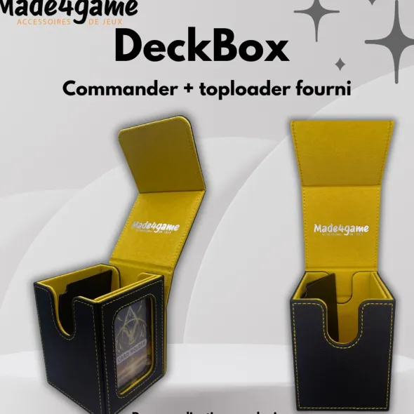 DeckBox Commander 100+ avec Toploader - Noir et Jaune