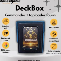 DeckBox Commander 100+ avec Toploader - Noir et Bleu Ciel