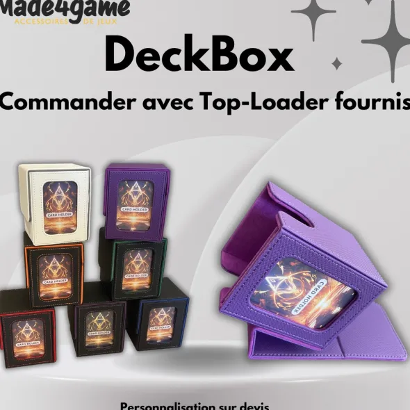 DeckBox Commander 100+ avec Toploader - Noir et Orange