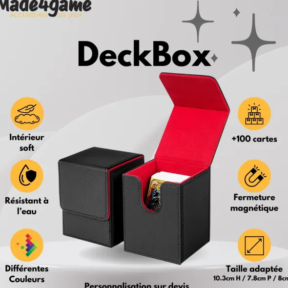 DeckBox 100+ Noir intérieur Rouge