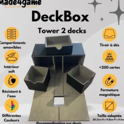 DeckBox triple compartiments - 2x100 cartes et tiroir de rangement