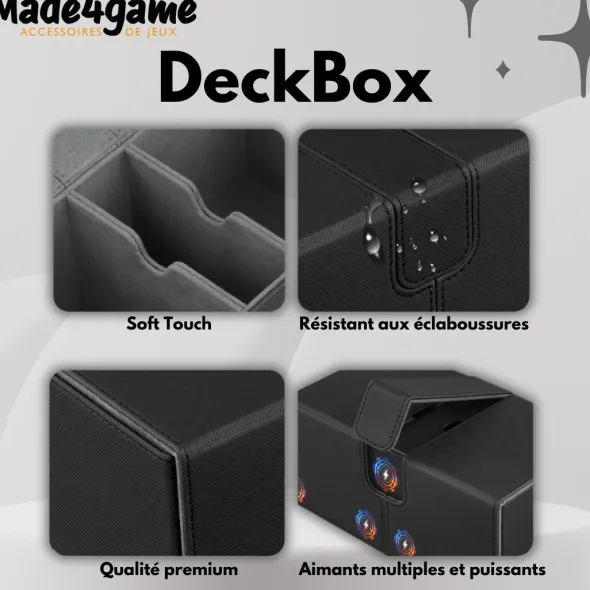 DeckBox triple compartiments - 2x100 cartes et tiroir de rangement