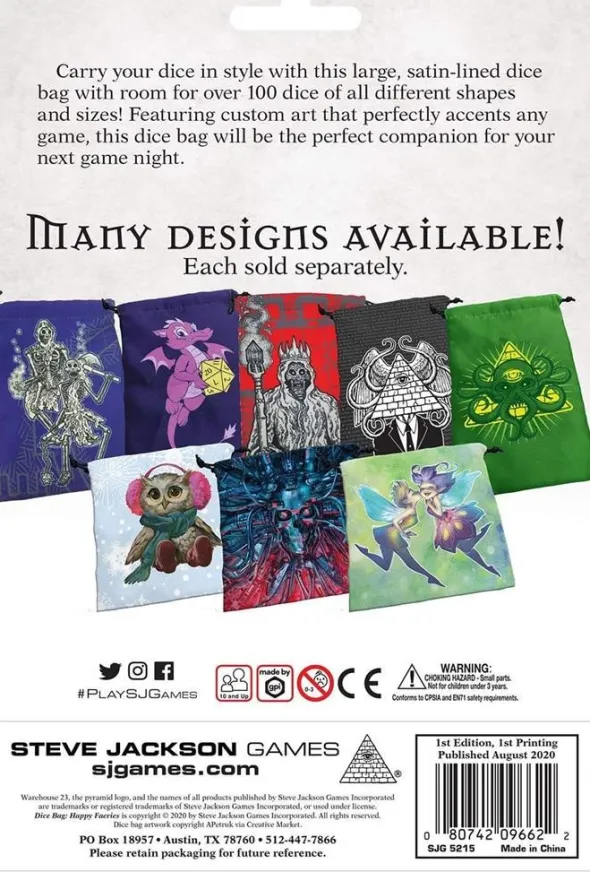Deluxe Dice Bag: Happy Faeries