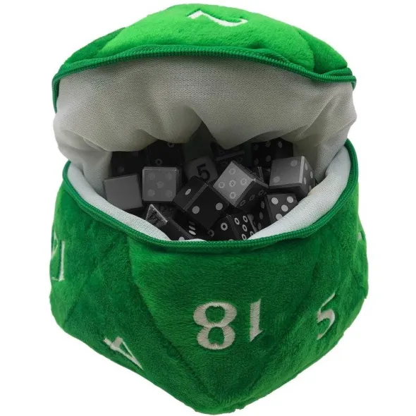 D20 Plush Dice Bag: Green