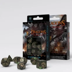 Dragons Bottle Green & Gold Dice Set