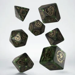 Dragons Bottle Green & Gold Dice Set