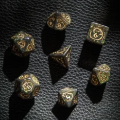 Dragons Bottle Green & Gold Dice Set