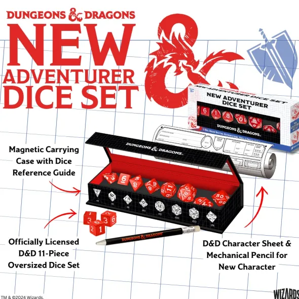 Dungeons & Dragons New Adventurer Dice Set - Red