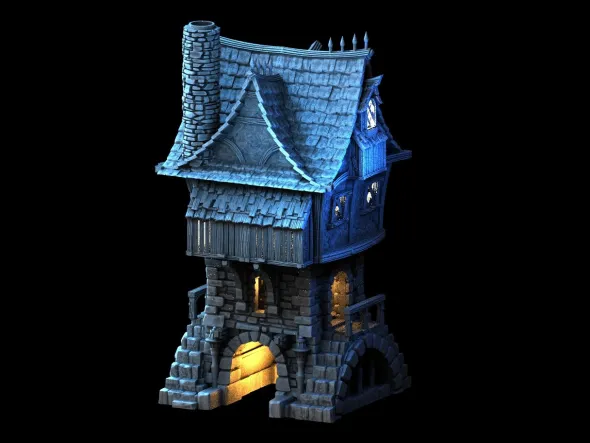 3D4U - Two Story Gabled Dwelling - Medieval Town Set