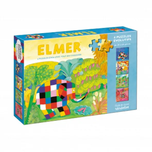 Elmer Tout en Couleurs - Puzzles Évolutifs