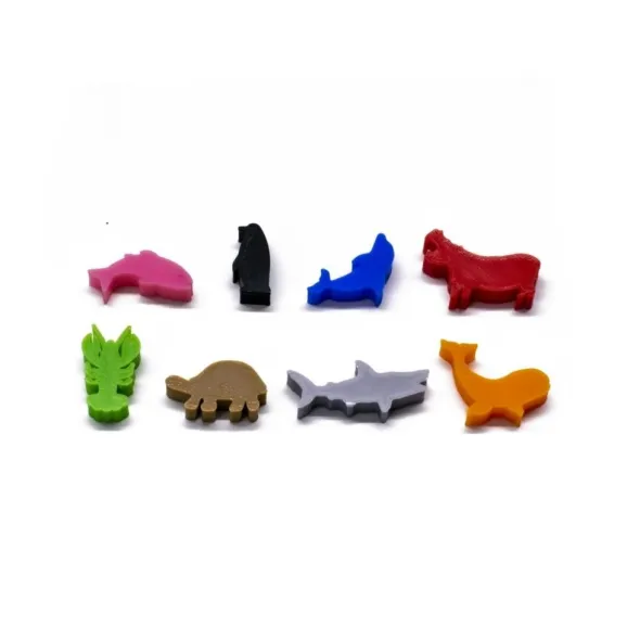 Ensemble de 8 Meeple Animaux Aquatiques
