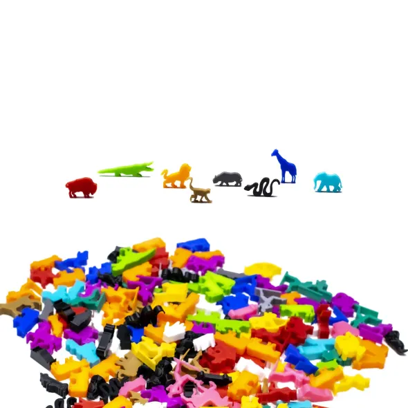 Ensemble de 8 Meeple Animaux de la Savane