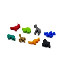 Ensemble de 8 Meeple Animaux Exotiques