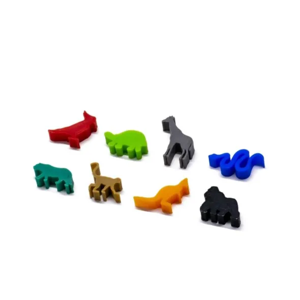 Ensemble de 8 Meeple Animaux Exotiques