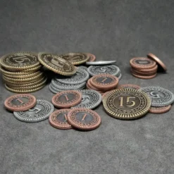 Ensemble de pièces génériques en métal de valeur 1, 5, 15 pour jeux de société