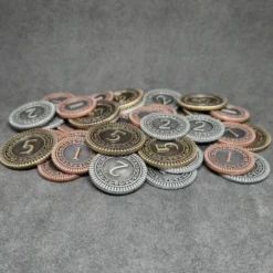 Ensemble de pièces génériques en métal de valeur 1, 2, 5 pour jeux de société