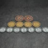 Ensemble de pièces génériques en métal de valeur 1, 3, 6 pour jeux de société