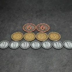 Ensemble de pièces génériques en métal de valeur 1, 3, 6 pour jeux de société