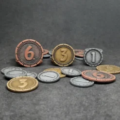 Ensemble de pièces génériques en métal de valeur 1, 3, 6 pour jeux de société