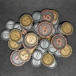 Ensemble de pièces génériques en métal de valeur 1, 3, 6 pour jeux de société