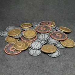 Ensemble de pièces génériques en métal de valeur 1, 3, 6 pour jeux de société