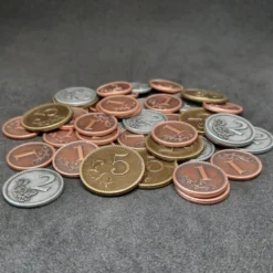 Ensemble de pièces génériques en métal de valeur 1, 2, 5 pour jeux de société