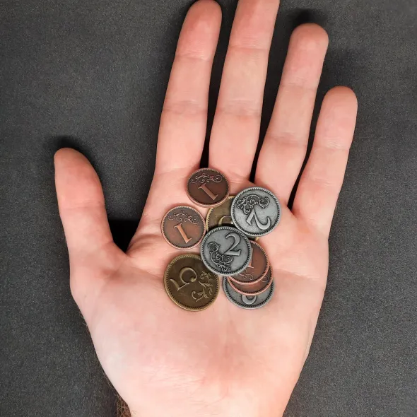 Ensemble de pièces génériques en métal de valeur 1, 2, 5 pour jeux de société