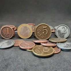 Ensemble de pièces génériques en métal de valeur 1, 2, 5 pour jeux de société