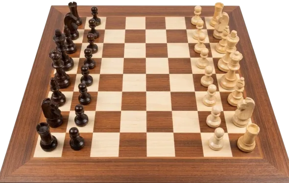 Ensemble Echiquier 40 cm + Pièces d'échecs Heinrich VIII 76 mm