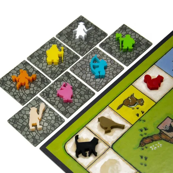 Figurines de Coq Meeple x5