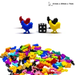Figurines de Coq Meeple x5