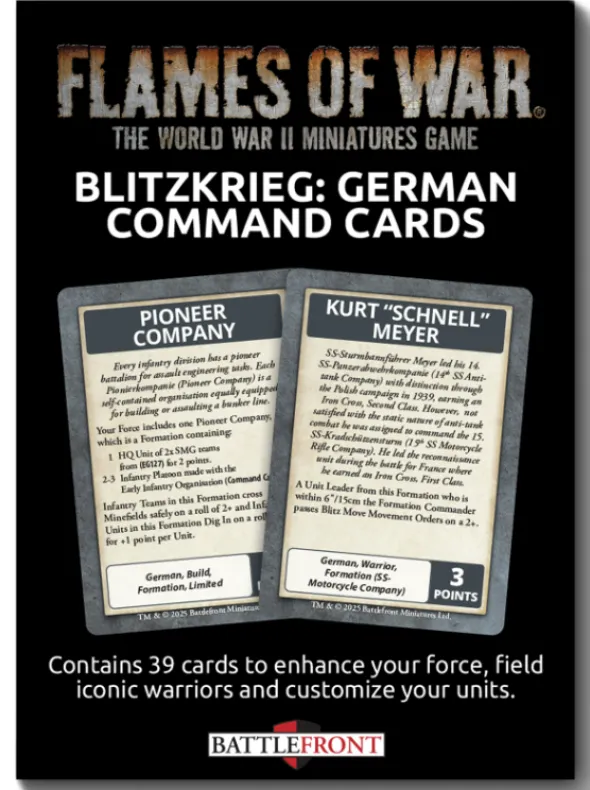 Flames of War - Blitzkrieg - German Command Cards - Limited Edition