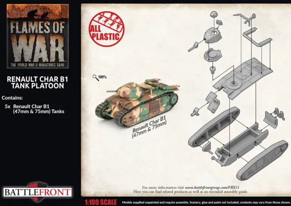Flames of War - Blitzkrieg - Renault Char B1 Tank Platoon